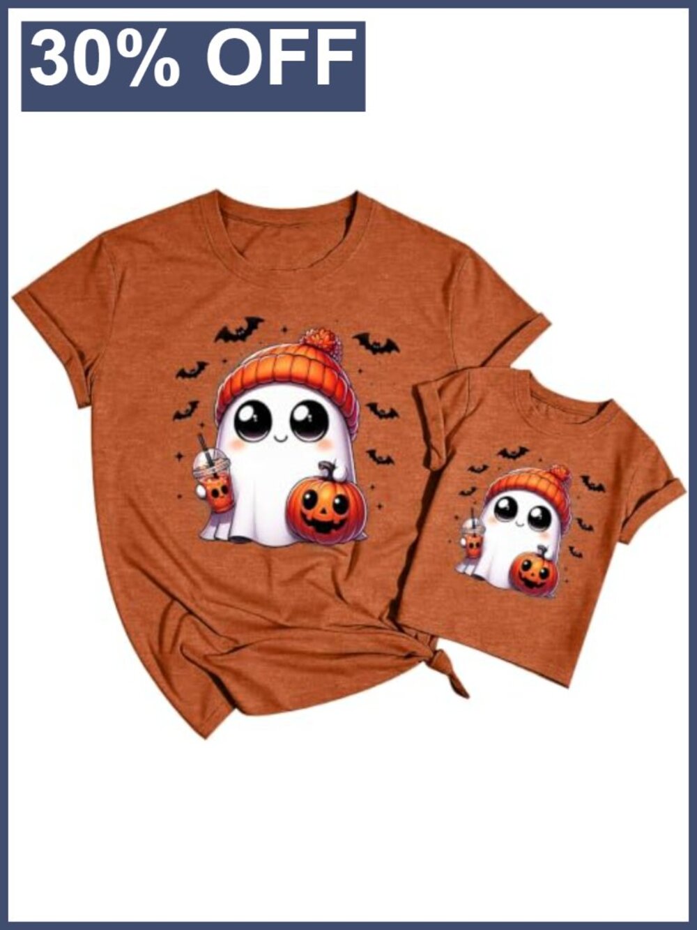 Family Halloween Shirts Mommy and Me Matching Ghost Graphic Tees